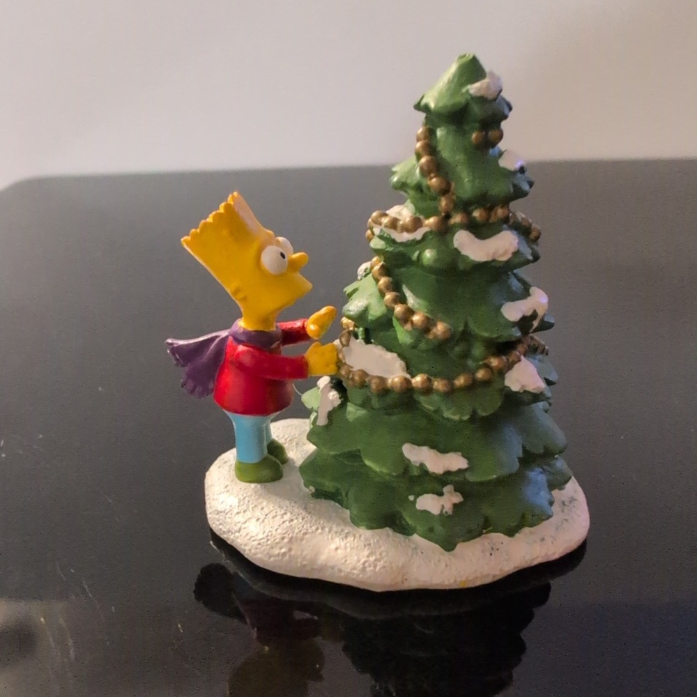 The Simpsons Hawthorne Village Finishing Touches Bart Simpson Christmas Figurine - Picture 1 of 4